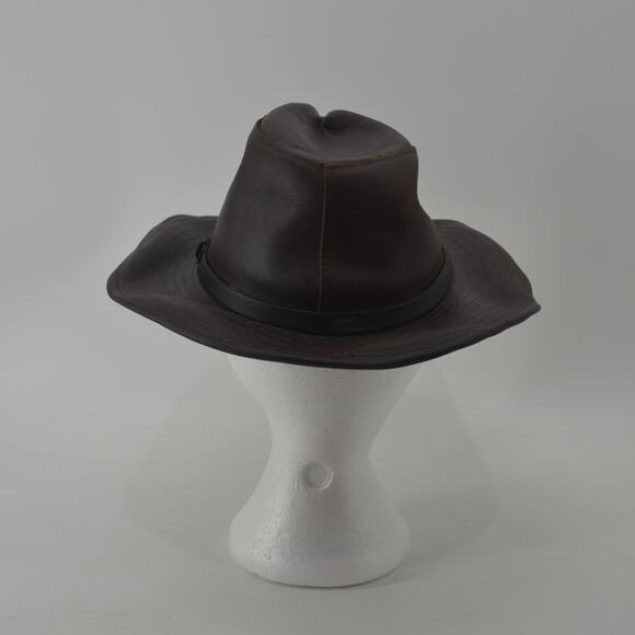 Henschel Hat Co. USA Dark Brown Oiled Leather Size M Cowboy - Picture 9 of 15